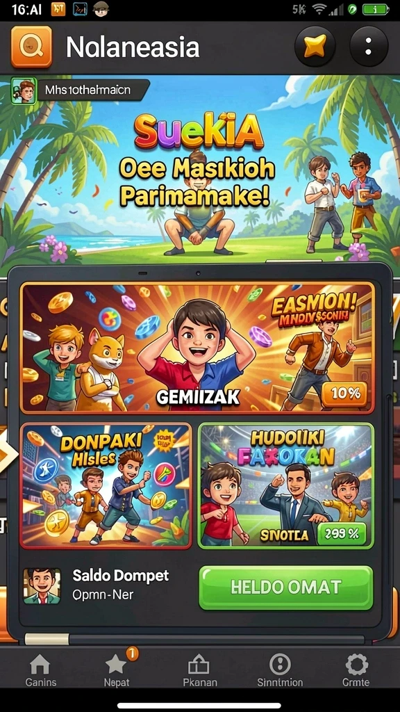 Tampilan awal yang menawan dengan karakter utama.