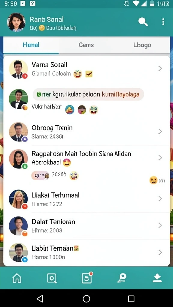 Layar utama D200M dengan desain yang menarik.